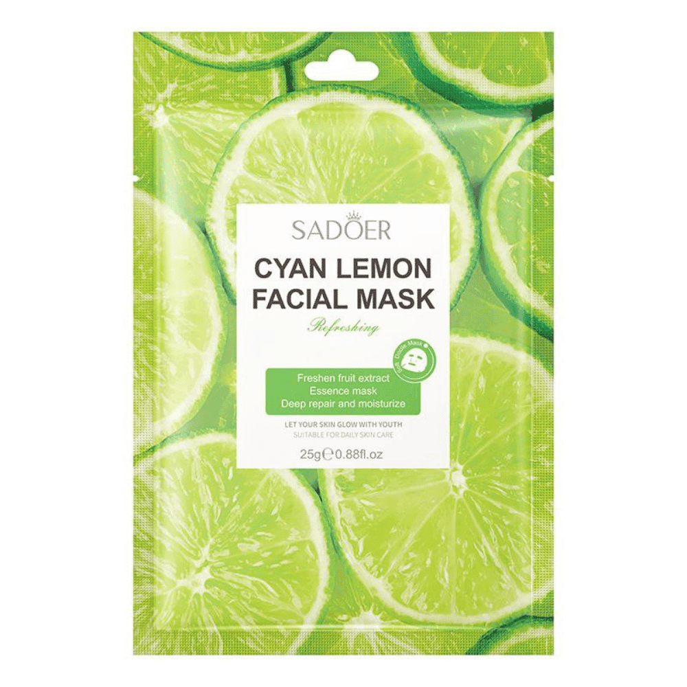 Cyan Lemon Facial Sheet Mask -Sadoer