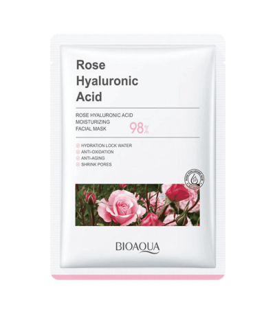 Rose Hyaluronic Acid Facial Sheet Mask - Bioaqua