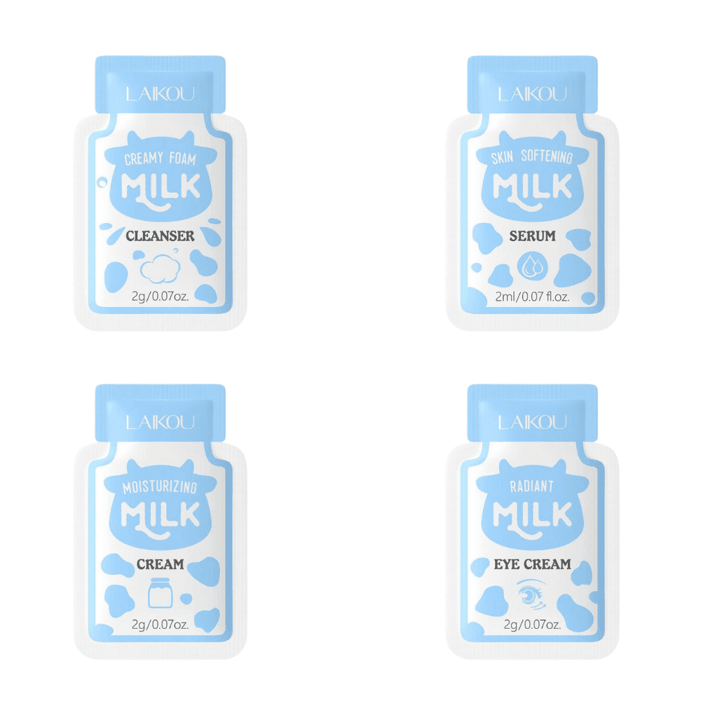 Set of 4 Milk Cleanser, Serum, Eye Cream and Moisturizing Cream- LAIKOU